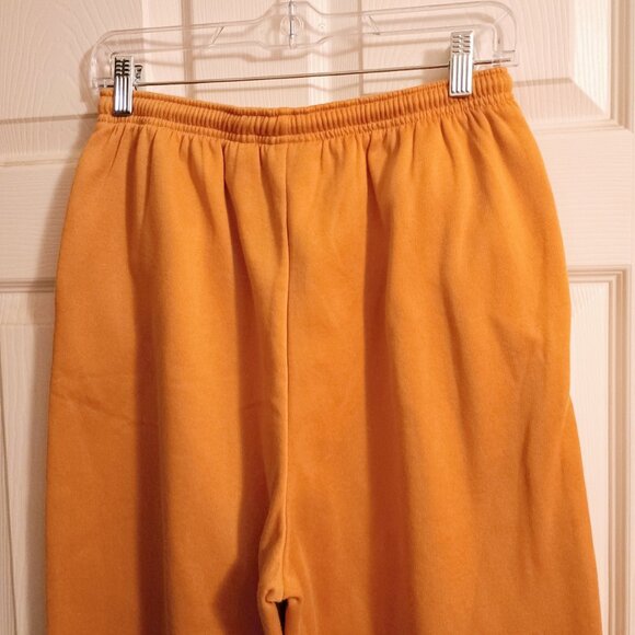 Womens Jennifer Lauren Mustard Yellow Sweatpants, L, Hi Rise, Wide Leg, New - Picture 4 of 5